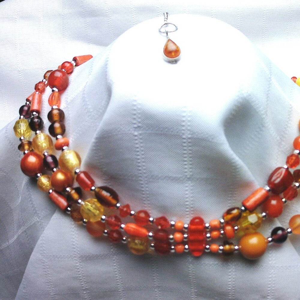 No 1295 Handmade choker necklace with multiple rows